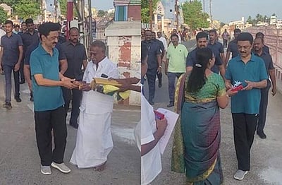 தேரோடும் வீதியில் மு.க.ஸ்டாலின் நடைப்பயிற்சி!