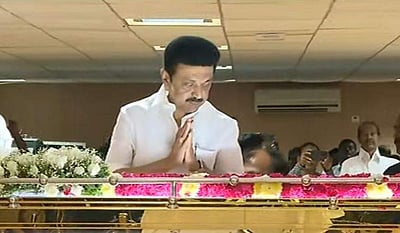 எம்.எஸ். சுவாமிநாதன் உடலுக்கு முதல்வர் மு.க. ஸ்டாலின் அஞ்சலி