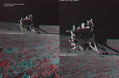 ரோவர் எடுத்த லேண்டரின் முப்பரிமாண படம்!