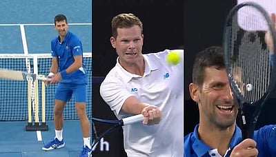 ஸ்டீவ் ஸ்மித்தின் டென்னிஸ் திறமைக்கு தலைவணங்கிய ஜோகோவிச்: வைரல் விடியோ! 