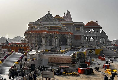 ஸ்ரீராமா் சிலை பிரதிஷ்டை முன்னிட்டு விழாக் கோலம் பூண்ட அயோத்தி - புகைப்படங்கள்