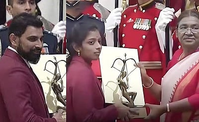 முகமது ஷமி, வைஷாலிக்கு  ‘அா்ஜுனா விருது’ வழங்கிய குடியரசுத் தலைவர்!