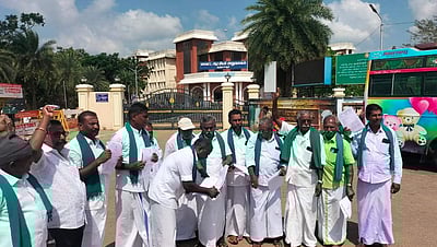 மேக்கேதாட்டு அணை விவகாரம்: பி.ஆர். பாண்டியன் தலைமையில் நகல் எரிப்பு போராட்டம்