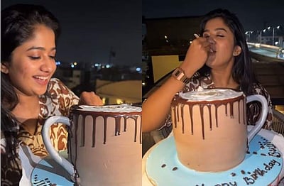 தனக்குத்தானே பிறந்தநாள் கொண்டாடிய சீரியல் நடிகை!