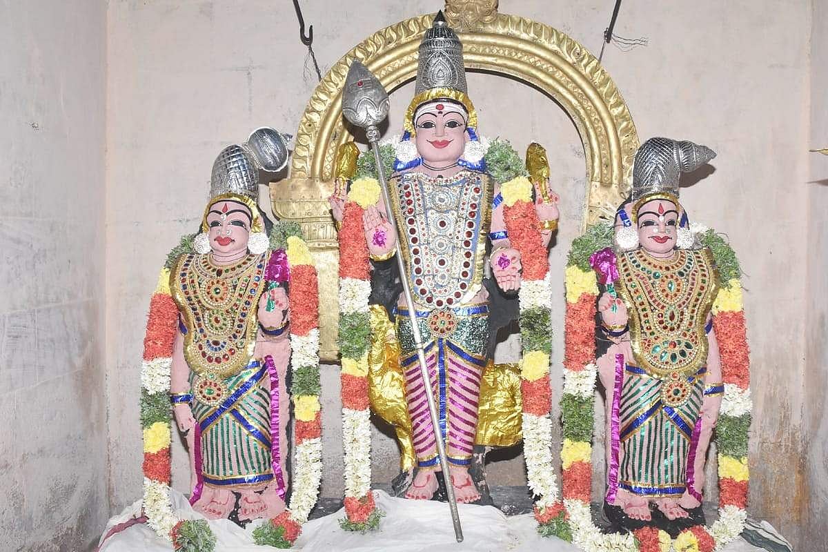 5.சந்தனகாப்பு அலங்காரத்தில் வள்ளி - தெய்வானை சமேத சுப்பிரமணியர்.