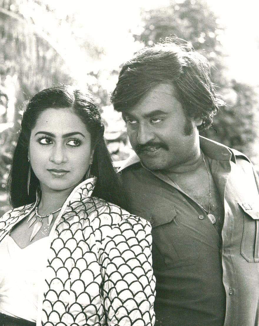 மூன்று முகம் படத்தில் ரஜினி - ராதிகா