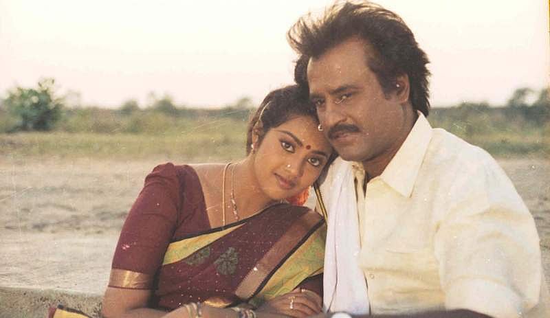 எஜமான் படத்தில் ரஜினி - மீனா (படம் - twitter.com/ProductionsAvm)