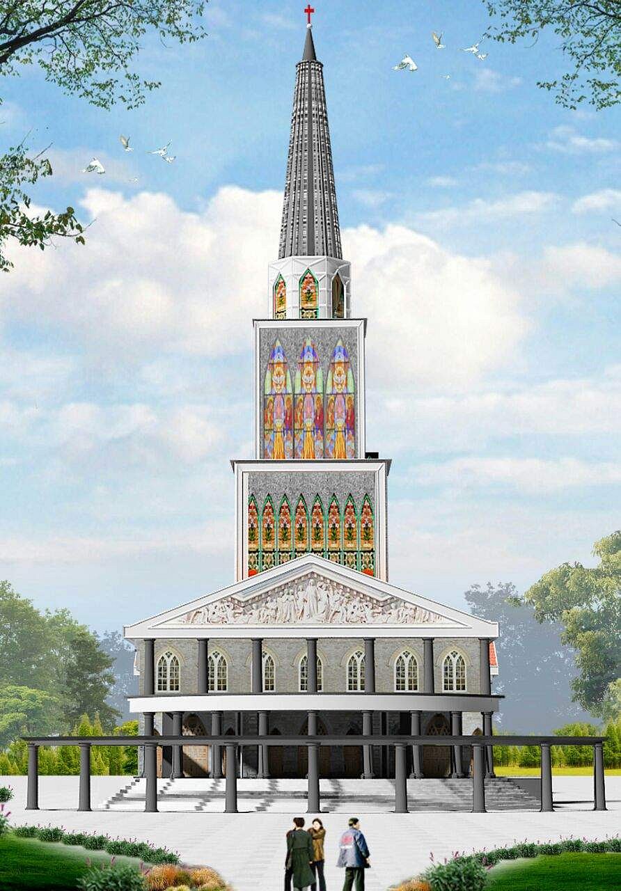 திருப்பூர் சபாபதிபுரத்தில் புதியதாகக் கட்டப்படும் டிஇஎல்சி அருள்நாதர் ஆலயத்தின் தோற்றம்