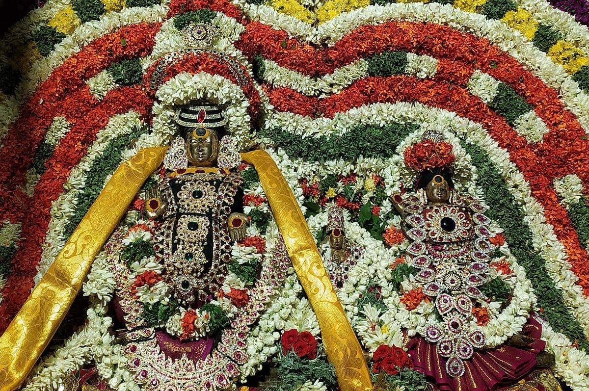 சொர்ண அலங்காரத்தில் அருள் பாலித்து வரும் சோமாஸ்கந்தர்