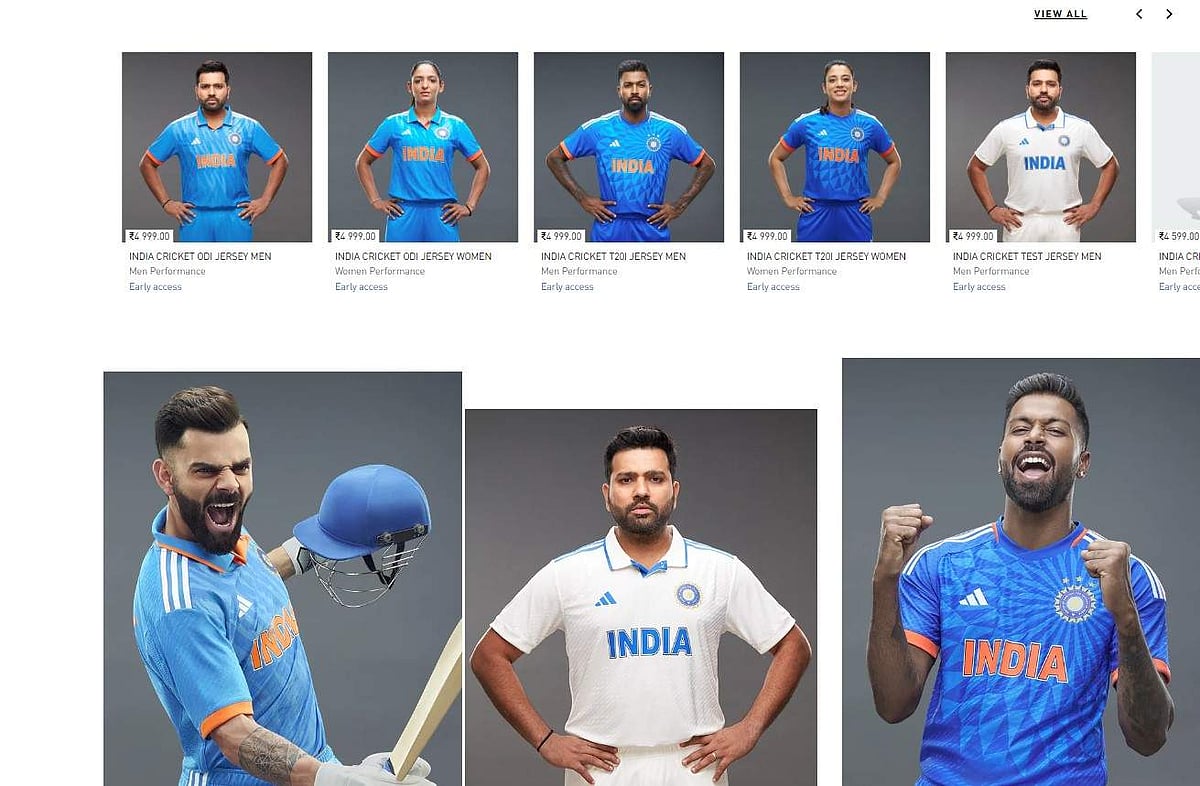 அடிடாஸ் இணையதளத்தில் புதிய சீருடையின்  விலை விவரங்கள்