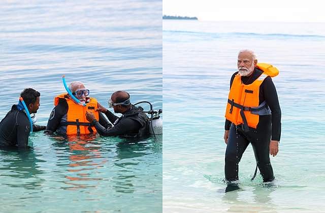 மாலத்தீவில் பிரதமர் நரேந்திர மோடி