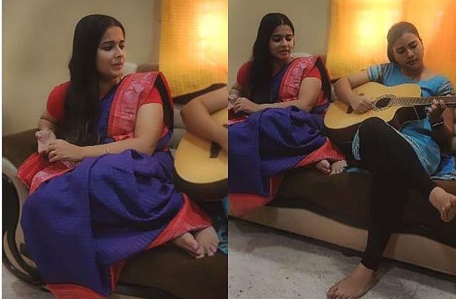 பாடும் ஹரிபிரியா இசை - கித்தார் வாசிக்கும் மோனிஷா